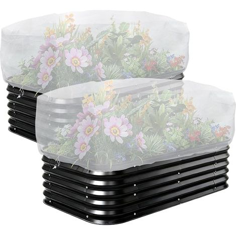 Filet de Protection Carre Potager 130x80x50cm Anti-Insectes et Anti-Oiseaux Maillage Fin de 0,8 mm adapté pour Lits surélevés et balconnières d'extérieur (1/3)