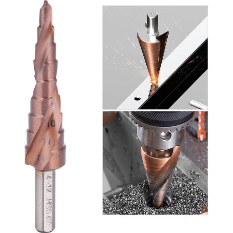 Foret étagé en acier rapide M35 à revêtement cobalt, queue triangulaire, outil d'alésage 4-12 (9 étapes) (1/5)