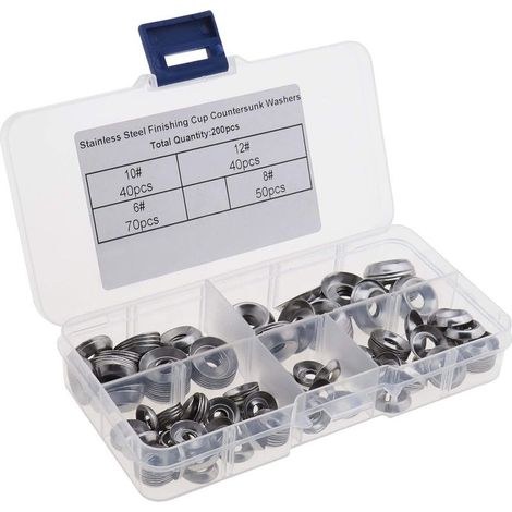 Lot de 200 rondelles à tête fraisée en acier inoxydable 304 pour vis à tête fraisée (1/5)