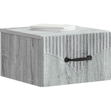 Maison Exclusive - Mobiletto da notte a muro 2 pcs Grigio Sonoma 34,5 x 33 x 20 cm