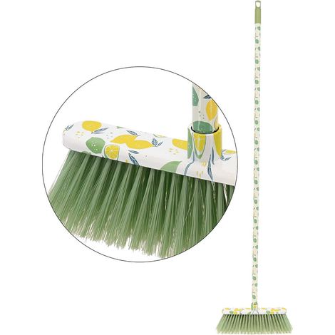 Balai imprime menton 130 cm a manche fixe + tete 30 cm - vert - Tendance (1/3)