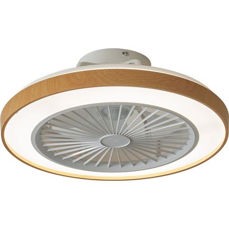 Plafonnier Ventilateur LED Télécommande, Lumière Dimmable & Vitesse Réglable pour Salon Chambre Cuisine - Alovez-WCY (1/2)