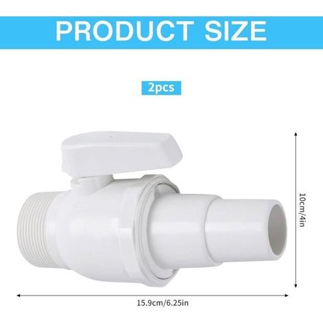 Pool-Absperrventil, 2 Stück. Pool-Absperrventil, Poolventil, Poolzubehör, Schlauchadapter, Pool-Absperrventil für Poolfilter SP0729 (1/5)