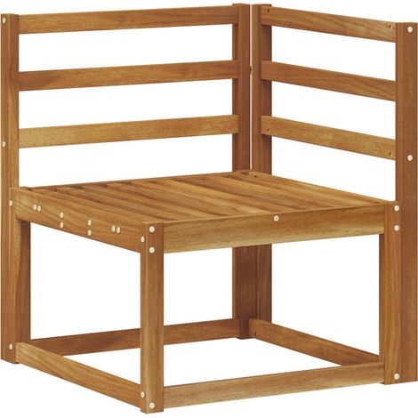 Outdoor Corner Sofa Solid Acacia Wood Natural 63 x 63 x 73 cm vidaXL