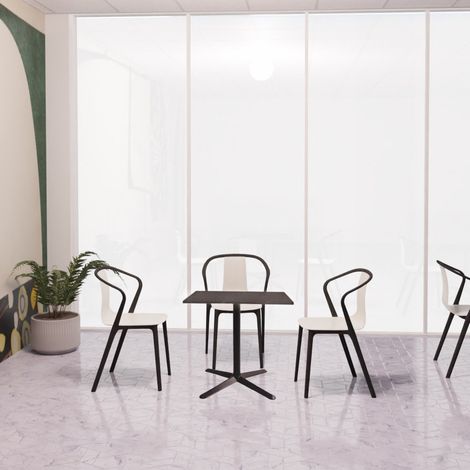 Pied de table d'intérieur Ø 76 cm en acier noir Sybella (1/4)