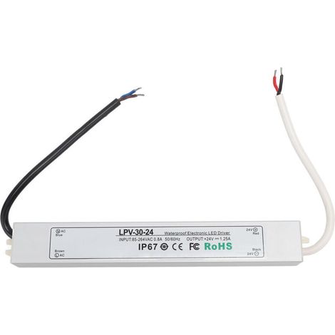 Driver LED IP67 tanche 24V Sortie Basse Tension Adaptateur Transformateur d\'Alimentation pour Lampe Caméra de Sécurité 85-264V LPV 30W 24V 1.25A (1/5)