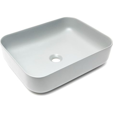 Swiss Aqua Technologies Infinitio Lavabo freestanding 50x39 cm, senza troppopieno, grigio opaco (SATINF5039LGRM)