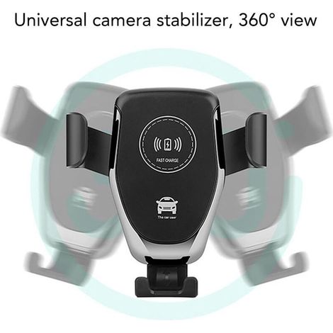 Kabellose 15-W-Autoladehalterung, 360° drehbare Handyhalterung mit intelligentem Schutz, Schnellladefunktion, selbstsichernde Sicherheitsbefestigungen, kabelloses Ladegerät (1/4)
