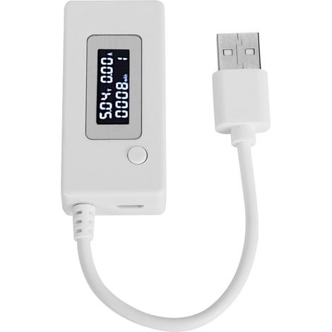 Testeur de capacité de charge USB avec affichage LCD, ampèremètre et voltmètre pour rétroéclairage, détecteur 4-30V blanc (1/5)