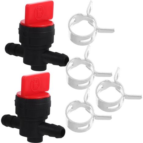 Vanne D'Arrêt Carburant 1/4 Pouce Pour Tondeuse À Gazon Et Générateur Valve Robinet Essence Universelle Anti-Fuites Installation Facile 2 Pièces (1/5)