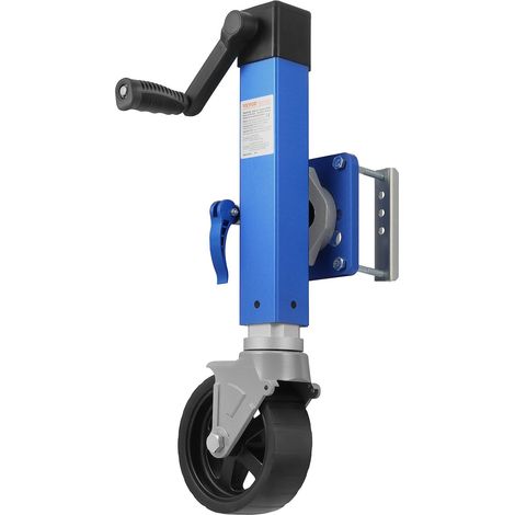 Cric de remorque pivotant en polypropylène 725 kg pour caravane et bateau levage 25 cm avec poignée ergonomique et fixation boulonnée. (1/5)