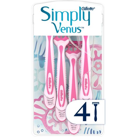 Venus Simply3 Disposable Razors for Women - Pack of 4