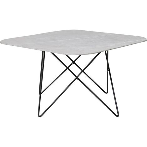 Table Basse en Verre Marbré "Tristar" 80cm Gris (1/5)