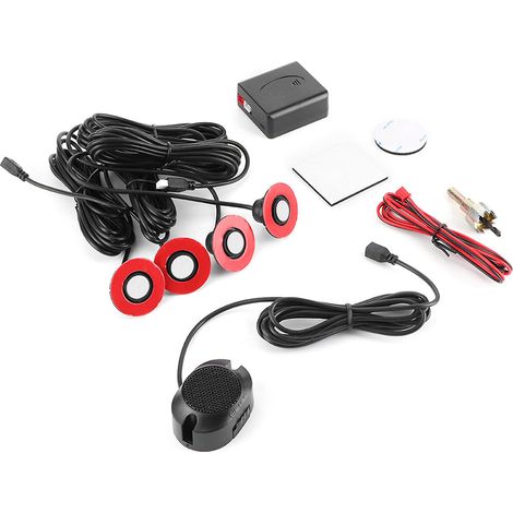 Capteur radar de recul intégré pour voiture de 16,5 mm avec kit auxiliaire d'avertisseur sonore audio (blanc) (1/5)