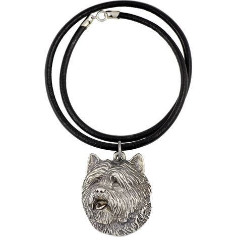 Cairn Terrier - collar para perros, colgante bañado en plata para amantes de los perros, joyería única de Art-Dog (1/5)