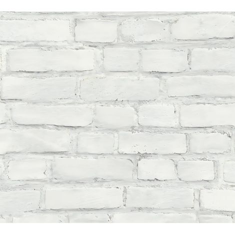 Empapelado aspecto piedra azulejos Profhome 374142 papel pintado no tejido liso con dibujo naturaleza mate blanco gris 5,33 m2