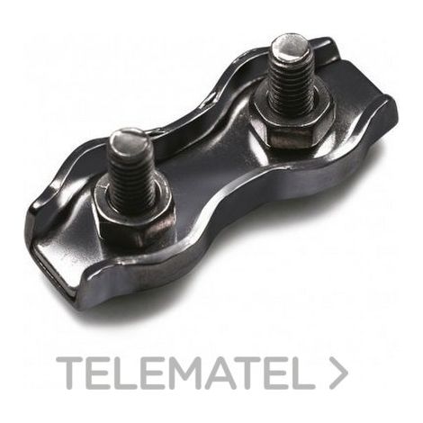 Sujetacable Plano Doble  Para Cable Ø 8 Cincado  25 Pz