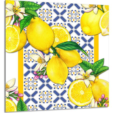 PANNELLO IN VETRO PER CUCINA 60x65 Limoni (1/5)