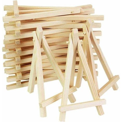 20 Pcs Mini Chevalet de Table en Bois Naturel Chevalet de Menu Marque Place Porte Nom pour Mariage Reataurant Petit Chevalet de Présentation Decoratif pour Cadre Photo Tableau Miniature (1/5)