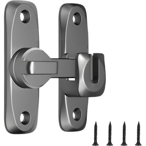 Verrou de Porte Coulissante en Acier Inoxydable avec Vis pour Toutes Portes Intérieures et Extérieures (90°) (Gris) (1/5)