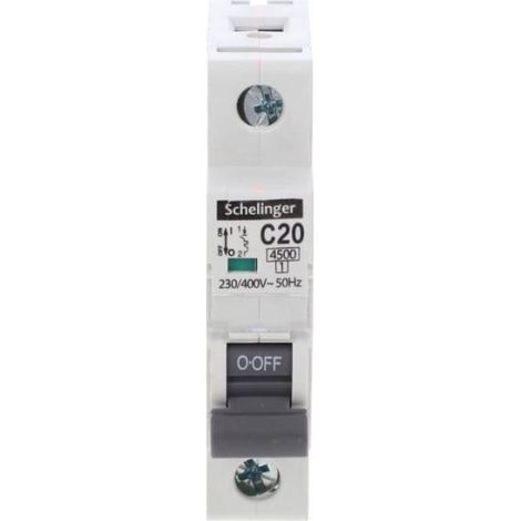 Leistungsschalter 1P C 20A 4,5kA AC Schelinger A02-G7-1P-C20