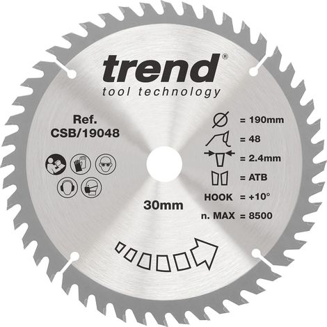 Lame de scie circulaire bois 190 mm, 48 dents, 30 mm, fine (1/5)