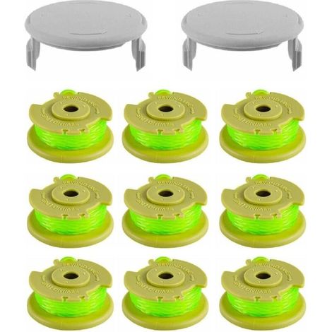 Pack of 9 Plus+ AC80RL3 trimmer line spools, replacement nylon heads with covers for 18V 24V 40V cordless trimmers, 0.080 cm x 3.4 m (1/5)