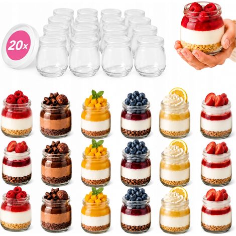 Dessertbehälter 100ml Glasbehälter für Dessert Honig Joghurt 20x glatt (1/5)