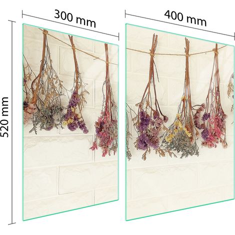 PIASTRA PROTETTIVA IN VETRO PER STUFA 70x52 FIORI (1/5)