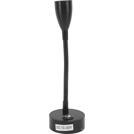 10-30V DC LED-Leselampe, hohe Helligkeit, einstellbare Farbtemperatur, für Wohnmobile, LKWs, Boote und Yachten (schwarz). (1/5)