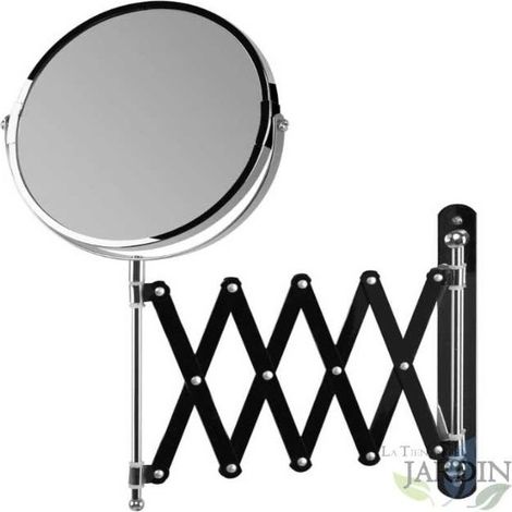 Espejo de pared multiorientable 360º Orbegozo, 17 cm diámetro, doble cara A sin aumento, B aumento 5X