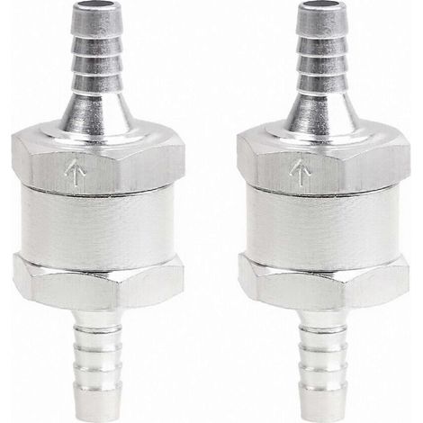 Clapet anti-retour en aluminium de 8 mm (2 pièces) pour carburant automobile, huile de carburateur, petite vanne pour essence et diesel. (1/5)