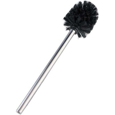 QORVA-Brosse WC de rechange pour porte-brosse WC avec manche en acier inox brillant, Polypropylène, Ø 8x35 cm noir (1/3)