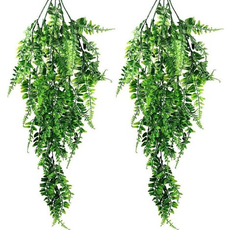 2 Pcs Lierre Artificielle Plantes Plante Tombante Fougère Artificielle Guirlande de Lierre Feuille Artificiel de Lierre pour Décoration Balcon Mur de Mariage Maison Jardin (1/5)