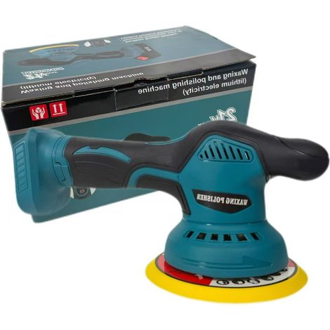 Polisseuse à Cire Sans Fil 21V avec Batterie Lithium, Machine de Polissage Électrique pour Réparation des Rayures et Lustrage des Sols en Marbre