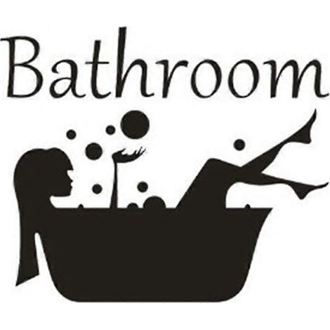 Autocollant de porte de salle de bain femme, décoration murale, sticker mural WC, accessoires mignons et amusants, poster décoratif pour chambre de fille (1/5)