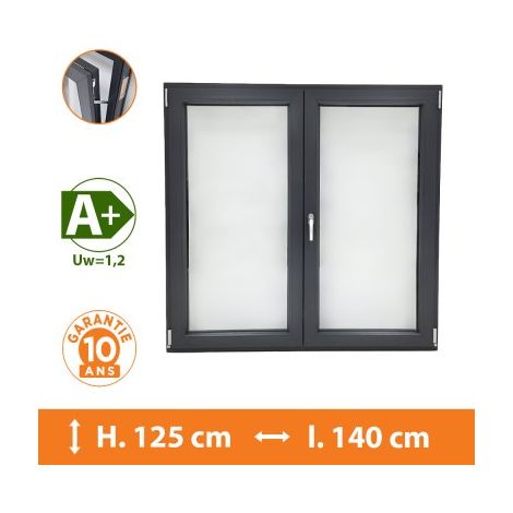 Fenêtre 2 Vantaux Gris - H.125 x l.140 cm (1/5)