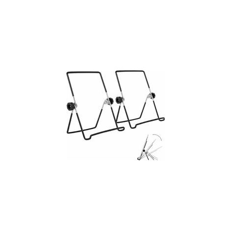 2 pcs Support Cadre Photo, Porte Assiette Decorative, Support Assiette a Poser, Réglable Pliable Petit Chevalet Assiette pour Afficher des Photos, Images, Recettes 18 x 14 (Noir) (1/4)