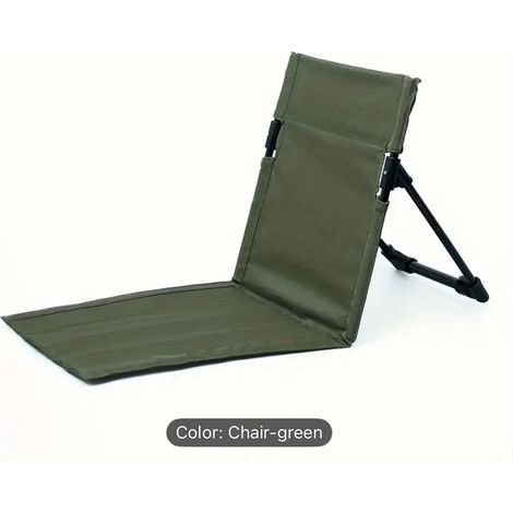 Chaise de plage pliante - Siège 40x39x41,5 cm - Légère et portable - Idéal pour camping, jardin et pique-nique - Vert (1/5)