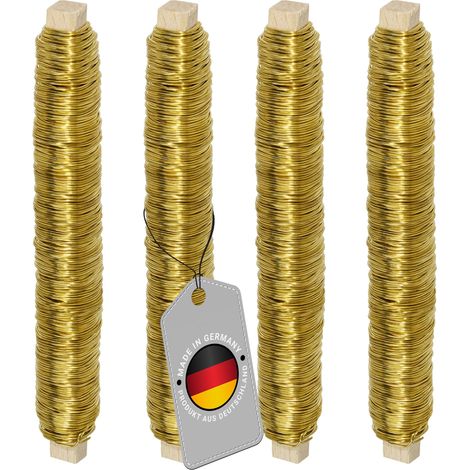 Bindedraht verzinkt Blumendraht Wickeldraht Floristendraht 35m Farbe Gold (1/4)