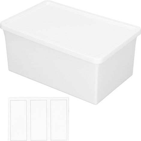 Boîte de Rangement Bureau Plastique Multifonction avec Couvercle Antipoussière (1/5)