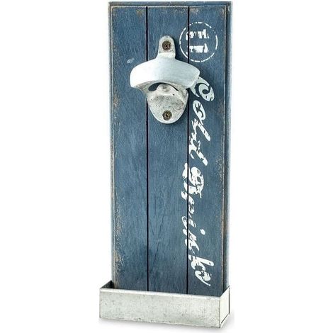 Pajoma 44578 - Apribottiglie da parete con pannello in legno e scritta in lingua tedesca