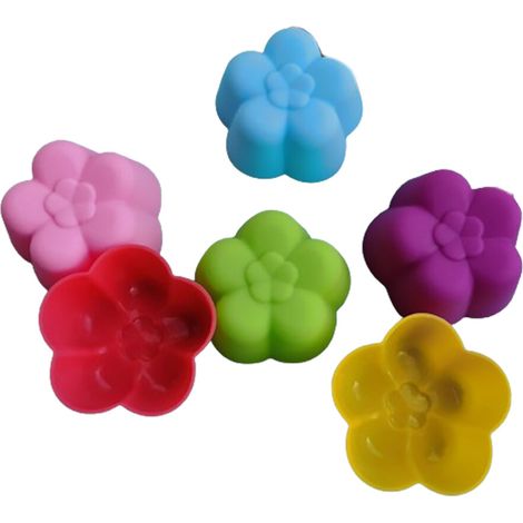 Juego de 6 moldes para pasteles con forma de flor y de ciruela. (1/5)