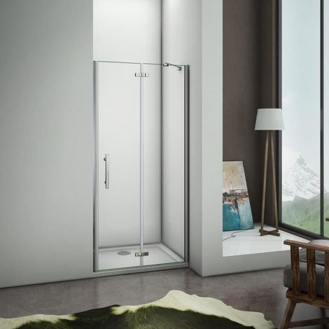 800x1850x1850mm Frameless Pivot Hinge Door Walk In Shower Enclosure Glass Screen Cubicle (1/5)