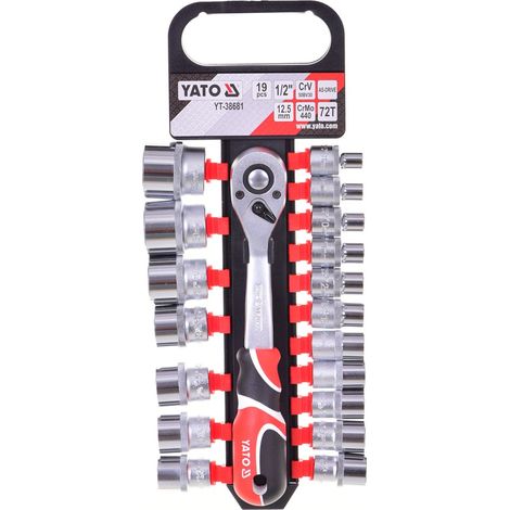 Set di bussole con cricchetto 1/2", 19 CZ YT-38681 yato (1/3)