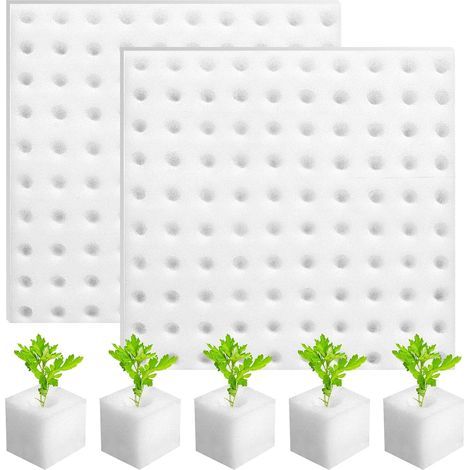 200 Stück quadratische Anzuchtschwämme 25 x 25 x 25 mm, Schwamm für Gartengeräte, Hydroponik-Schaumstoffwürfel, Gartenwürfelschwämme für Stecklinge, Anzucht und Umpflanzen von Sämlingen (Weiß)