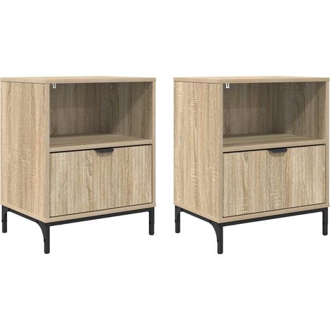 Maison Exclusive - Armadio da Notte 2 pz rovere sonoma 49 x 36 x 61 cm (1/5)