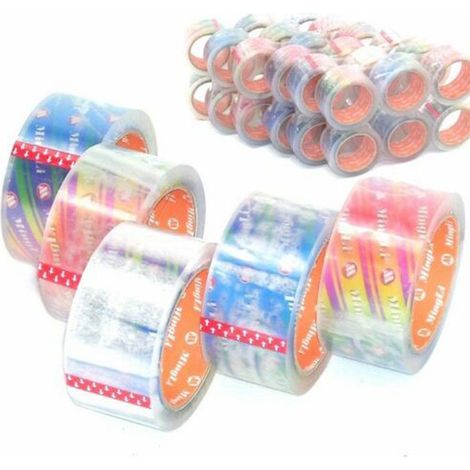 36 Stück Paket Klebeband transparent PP 50mm 66m Packband 50my Paketband Rollen (1/5)