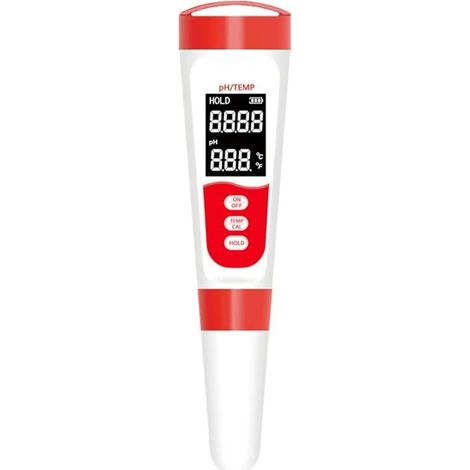 Testeur numérique 4 en 1 (pH, TDS, EC, salinité et température) avec rétroéclairage, Mesure de la conductivité et de la pureté de l'eau, rouge (1/5)