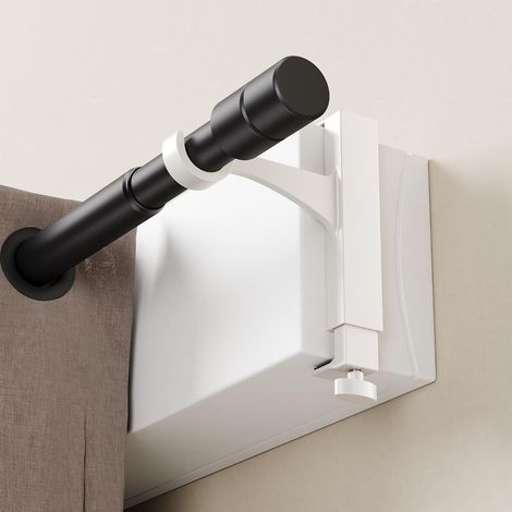 Ensemble de 4 Supports de Tringles à Rideaux réglables pour Les coffres de Volets roulants, Aucun perçage n'est nécessaire, Facile à Installer, Hauteur de 14.5 à 24 cm, pour tringles de Ø19, 25, 28mm (1/5)